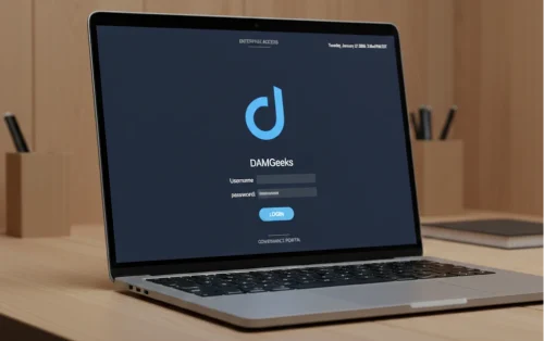 A secure login portal for a DAM system, highlighting the advanced security features of Digital Asset Management vs File Share storage for enterprises.